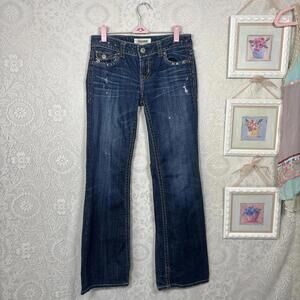 y2k distressed low rise flare jeans